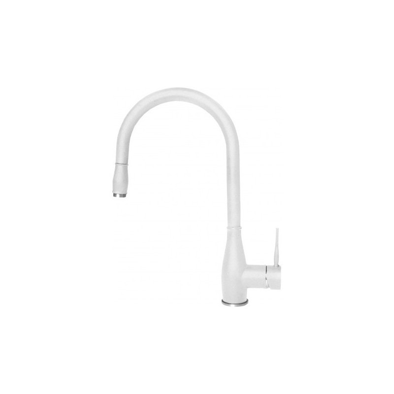 Elleci NEVA Classic Miscelatore cucina con doccetta - granitek - bianco