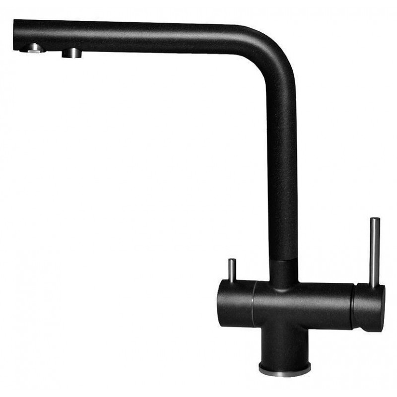 Elleci TOURMALINE Modern - Green Miscelatore cucina a tre vie - keratek plus - black