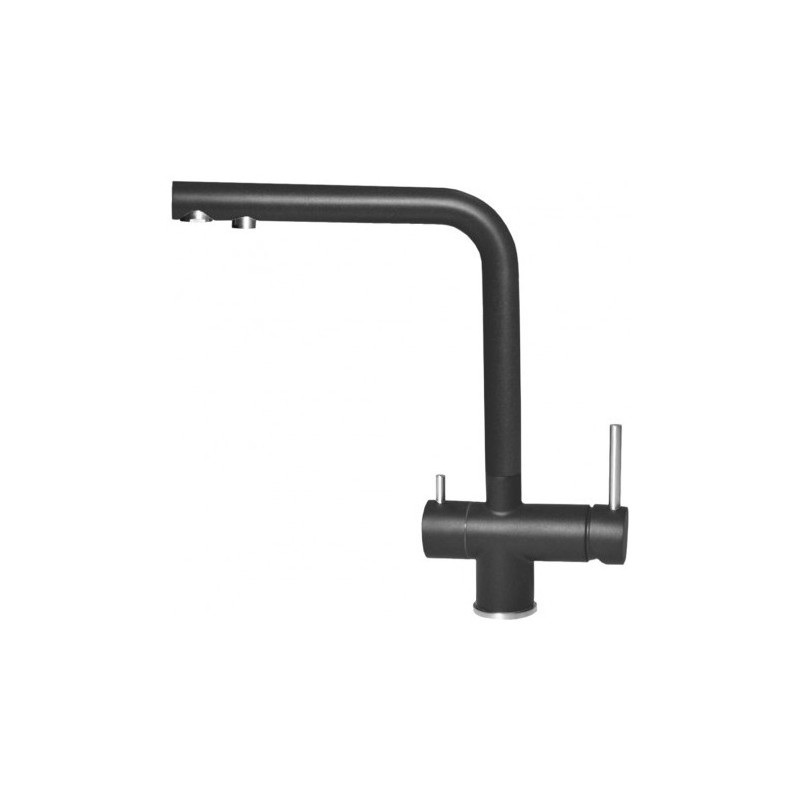 Elleci TOURMALINE Modern - Green Miscelatore cucina a tre vie - granitek - nero