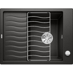Blanco ELON 45 S Lavello 1 vasca sopratop 65 x 50 con gocciolatoio reversibilenero