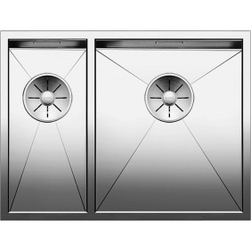 Blanco ZEROX 340/180-IF Zerox Lavello semifilo/filotop cm. 59 x 44 inoxvasca destraraggio esterno 10 mm